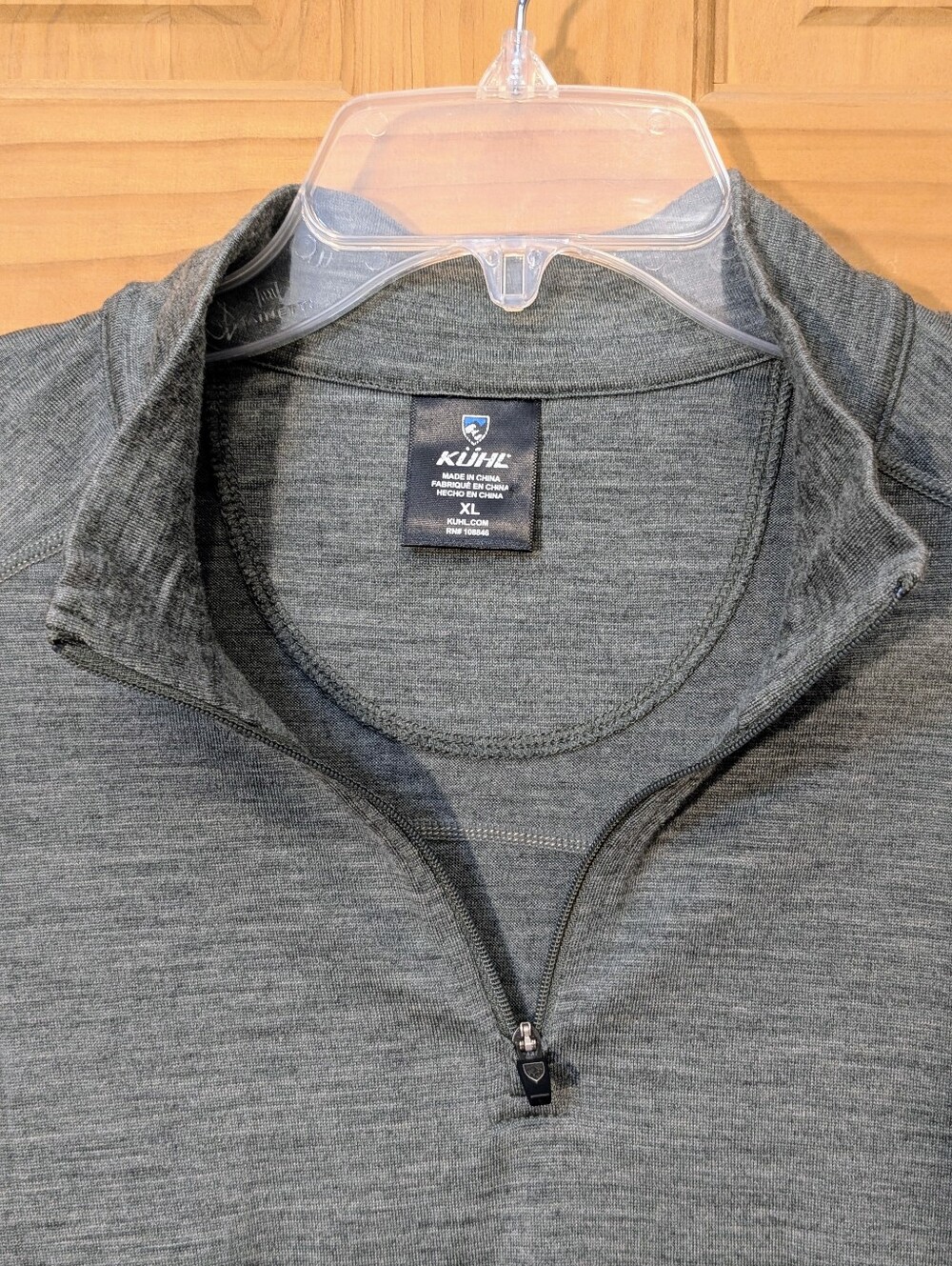 Kuhl Merino Wool 1/4 Zip Pullover Mens XL Heathered Grey Base Layer Outdoor Gorp - Picture 2 of 13